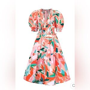 Ramona Watermelon Smocked Midi Dress